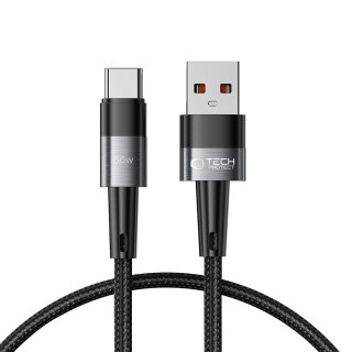 Kabel przewód USB-C - USB-A 66W 6A 0.25m - szary Tech-Protect