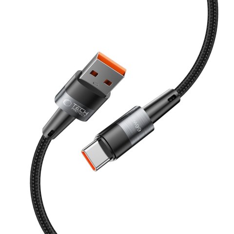 Kabel przewód USB-C - USB-A 66W 6A 0.25m - szary Tech-Protect