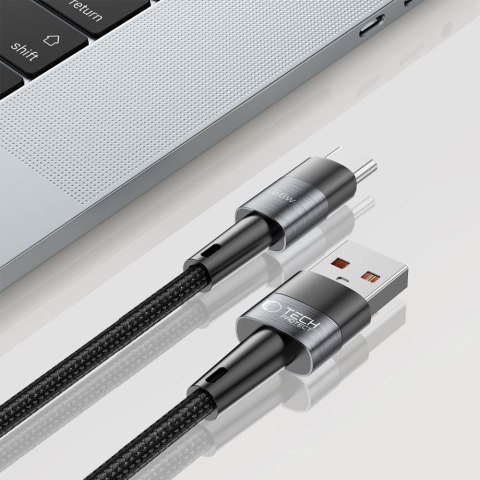 Kabel przewód USB-C - USB-A 66W 6A 0.25m - szary Tech-Protect