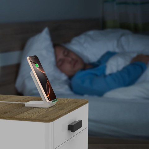 Ładowarka bezprzewodowa do smartfona w formie stojaka 15W - biała Tech-Protect