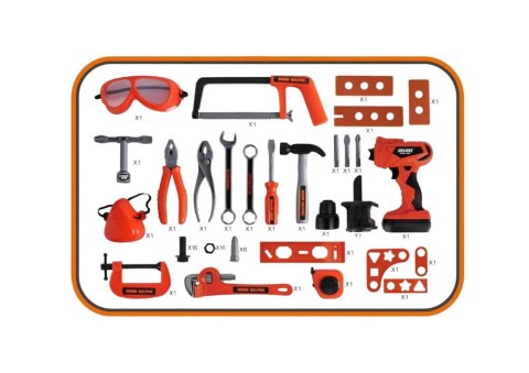 Zestaw Majsterkowicza Skrzynka Narzędzia Wiertarka Na Baterie LEAN Toys