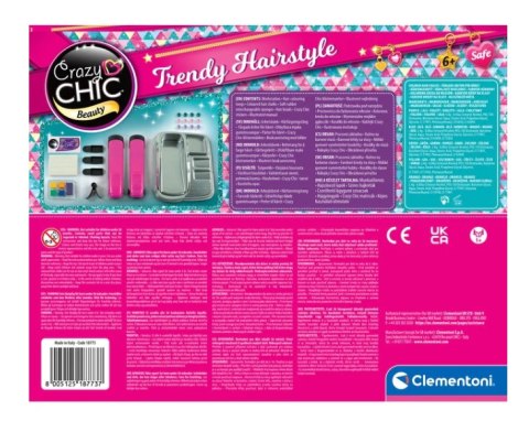 Crazy Chic Zestaw do Farbowania Włosów Crazy Fryzury Prostownica Koraliki Clementoni 18773 Clementoni