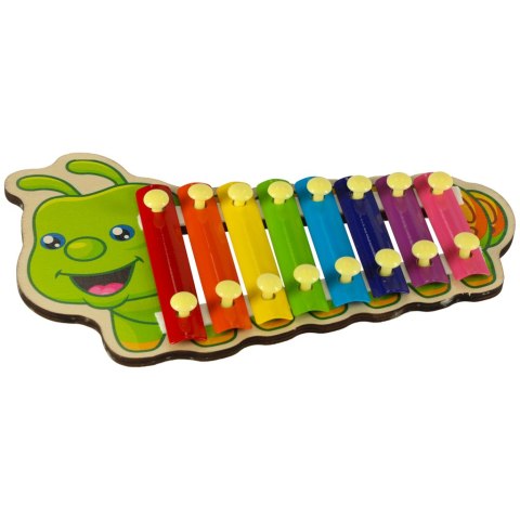 Cymbałki drewniane kolorowe dla dzieci szkolne edukacyjne pałki pałeczki gąsienica Kik Sp. z o. o. Sp. k.