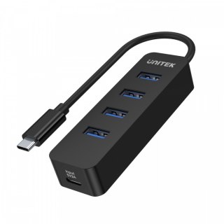 HUB USB-C; 4x USB-A 3.1; Aktywny; 10W; H1117B Unitek