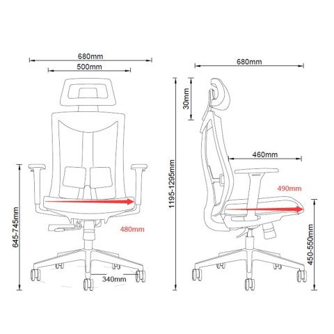 Krzesło biurowe ergonomiczne premium Ergo Office ER-414 Maclean