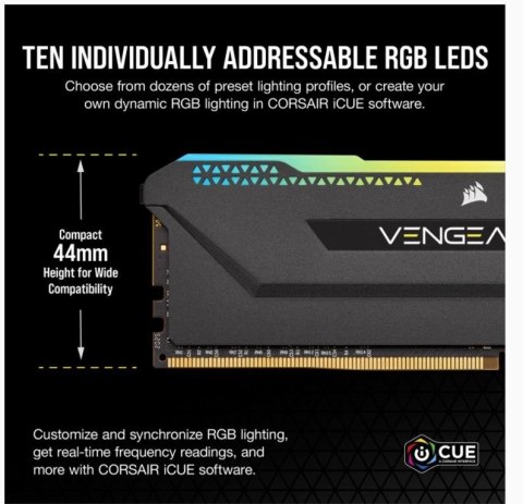 Pamięć DDR4 Vengeance RGB PRO SL 16GB/3200 (2*8GB) czarna C16 Corsair