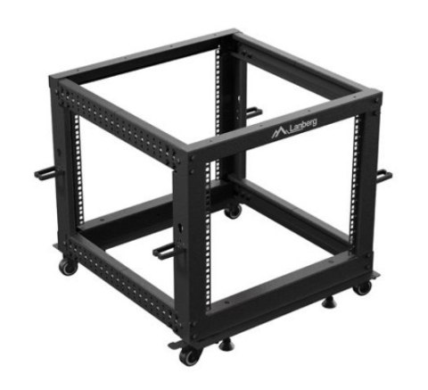 Stojak Open rack 19 cali 9U 600x600-1100 regulowany czarny Lanberg