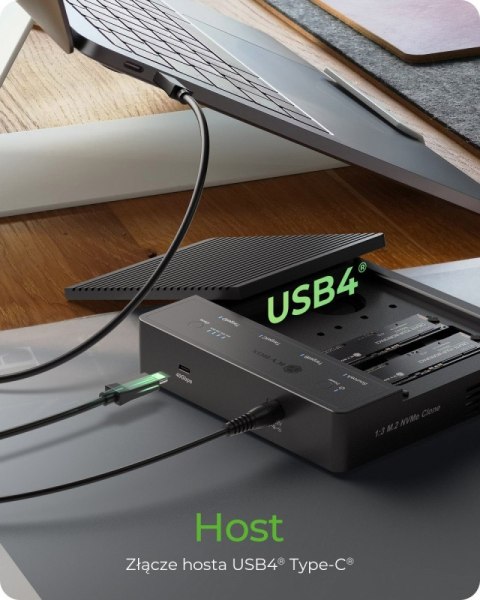 Duplicator (klonowanie 1:3) dla NVMe M.2 SSD IB-4013MCL-C4 4-Bay USB4 IcyBox