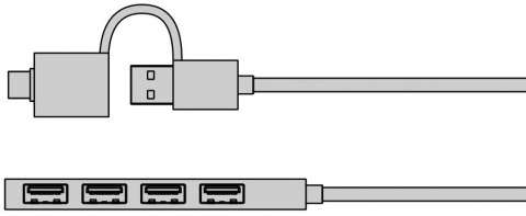 Hub IB-HUB1424-C3 4-Port USB Typ-A, złącze Typ-C/A IcyBox