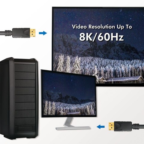 Kabel DisplayPort 8K 60Hz,4K/120Hz 5m Czarny LogiLink
