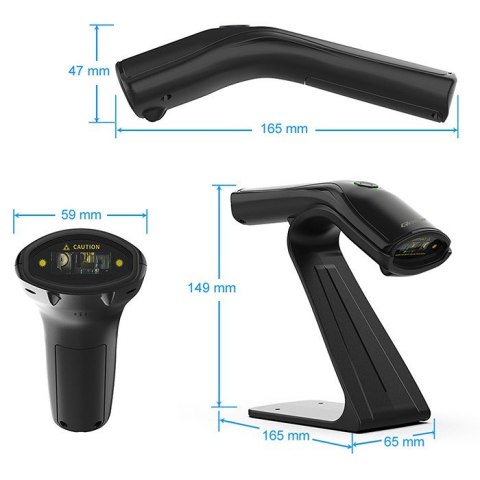 Skaner czytnik kodów kreskowych + stojak na skaner | 1D | USB Qoltec