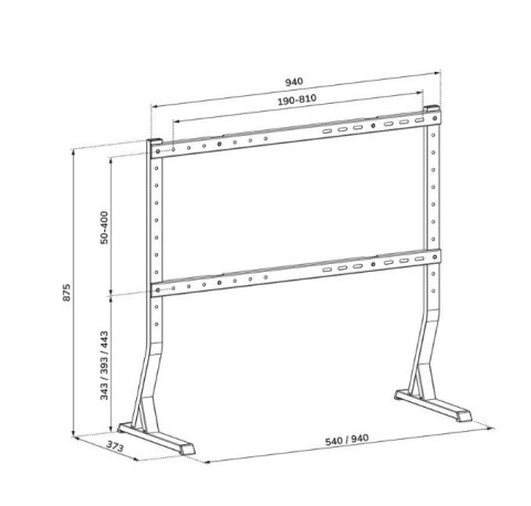 Stojak pod TV DS45-430BL18 STAND LCD 45-90 200X800 Neomounts