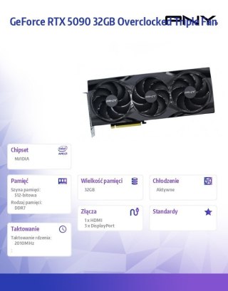 Karta graficzna GeForce RTX 5090 OC 3F 32GB 512-bit 1792GB/s PNY