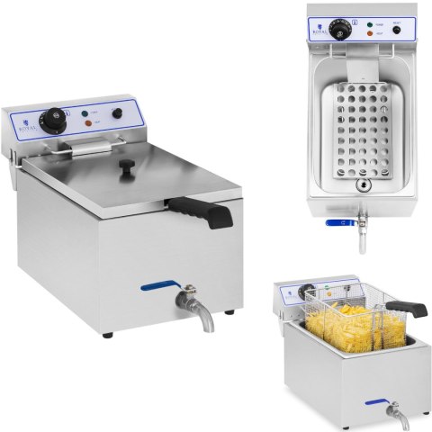 Profesjonalna frytownica do frytek ryb z kranem 3000W 17L Royal Catering RCEF 15E Royal Catering