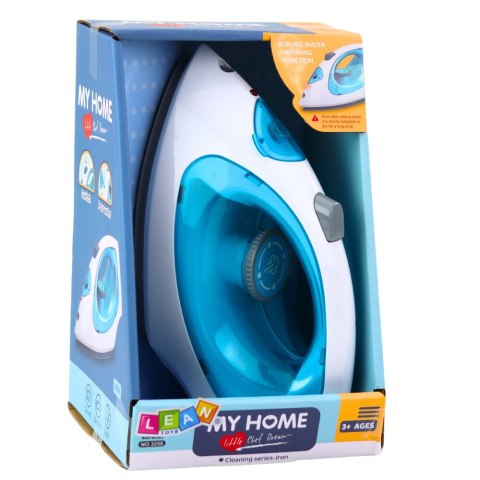 Żelazko Zabawkowe Dla Dzieci Para Światła Dźwięki Niebieskie LEAN Toys