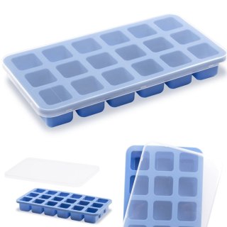 Forma do kostek lodu silikonowa z pokrywką 18 x KOSTKI MINI Bar Up