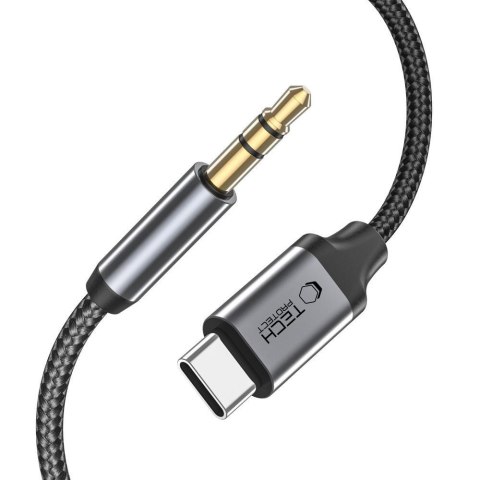 Kabel przewód audio USB-C - mini jack 3.5mm 1 m - czarny Tech-Protect