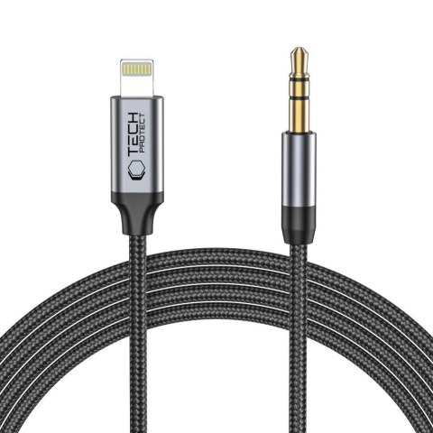 Kabel przewód audio iPhone Lightning - mini jack 3.5mm 1m - czarny Tech-Protect