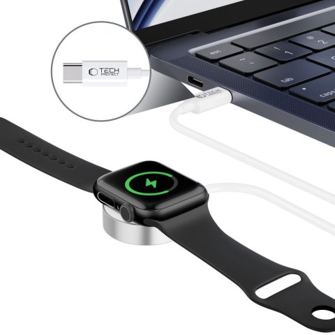 Ładowarka indukcyjna magnetyczna do Apple Watch USB-C 1.2m - biała Tech-Protect