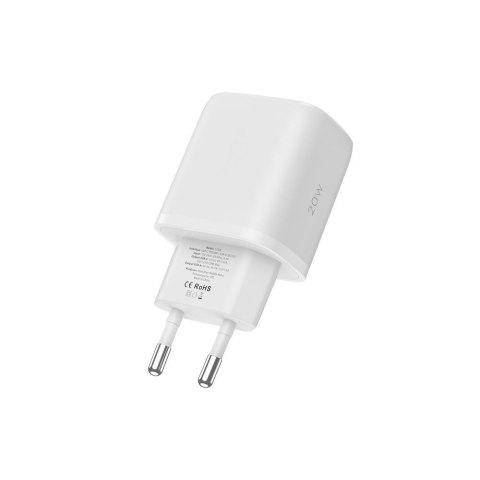 Ładowarka sieciowa C20W USB-C USB-A 20W z kablem USB-C - biała Tech-Protect