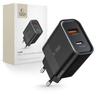 Ładowarka sieciowa C30W USB-C USB-A 30W - czarna Tech-Protect