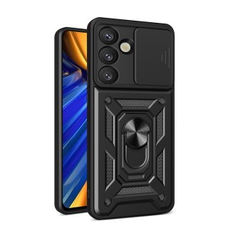 Pancerne etui z podstawką osłoną aparatu na Samsung Galaxy M16 5G / F16 5G Hybrid Armor Camshield - czarne HURTEL