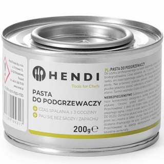 Pasta do podgrzewaczy do potraw etanol 200 g - 72 puszki Hendi