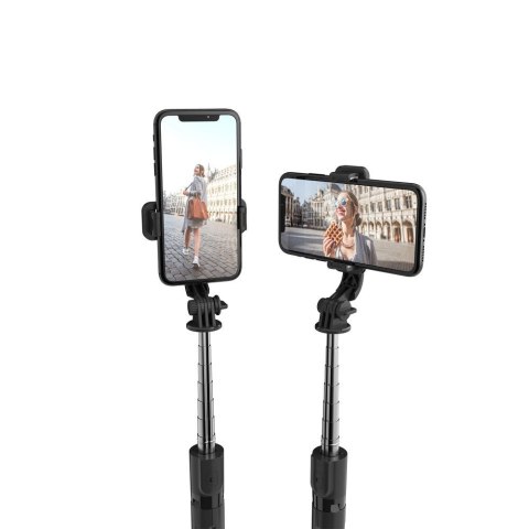 Selfie stick kijek statyw do zdjęć tripod Bluetooth do 72cm - czarny Tech-Protect