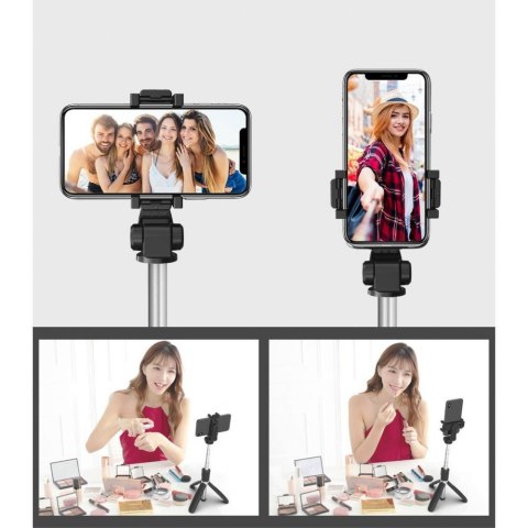 Selfie stick kijek statyw do zdjęć tripod Bluetooth do 72cm - czarny Tech-Protect