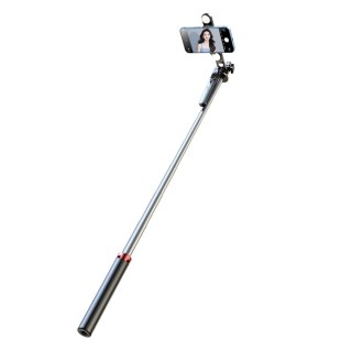 Selfie stick teleskopowy statyw do zdjęć z podwójną lampą i uchwytem na telefon 1.75m WOZINSKY