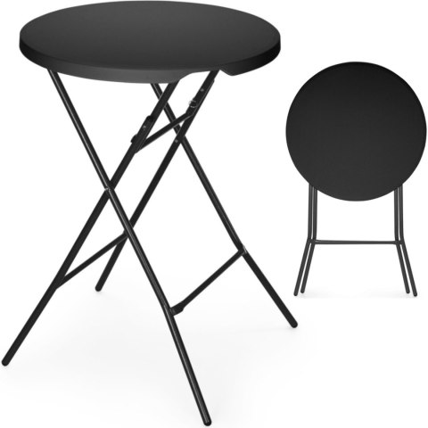 Stolik koktajlowy barowy cateringowy składany śr. 80x110 cm - czarny Amer Box