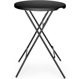 Stolik koktajlowy barowy cateringowy składany śr. 80x110 cm - czarny Amer Box