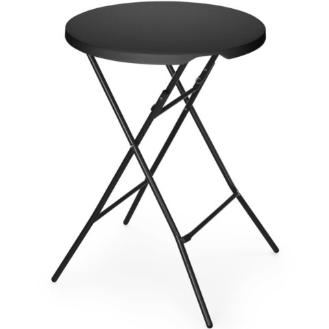 Stolik koktajlowy barowy cateringowy składany śr. 80x110 cm - czarny Amer Box