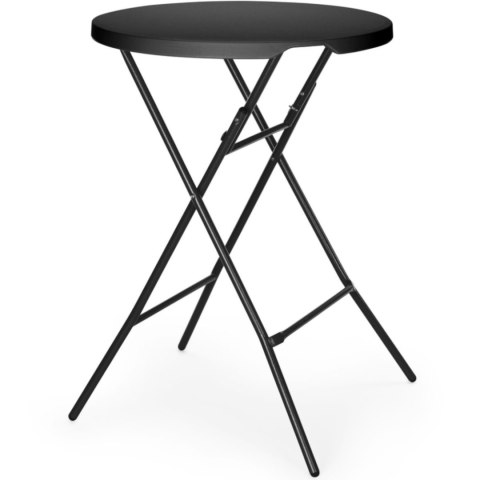 Stolik koktajlowy barowy cateringowy składany śr. 80x110 cm - czarny Amer Box