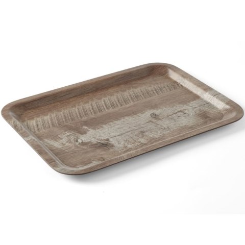 Taca do serwowania prostokątna antypoślizgowa 240x340 mm - ciemne drewno Amer Box