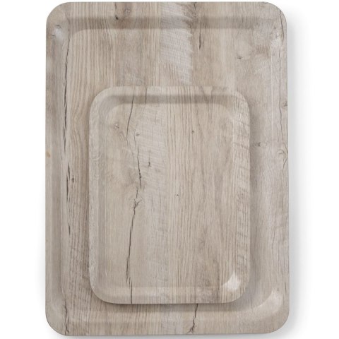 Taca do serwowania prostokątna antypoślizgowa 240x340 mm - jasne drewno Amer Box
