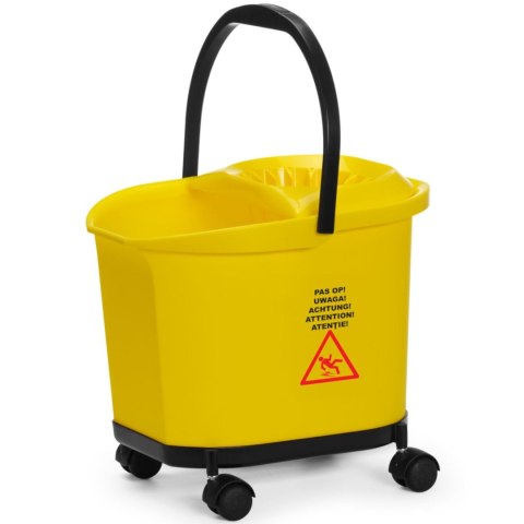Wiadro do mopa mycia podłóg z wyżymaczką podstawą na kółkach 16 l Hendi