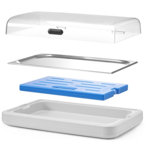 Witrynka ekspozycyjna z wkładem chłodzącym UNIQ GN 1/1 - biała Hendi