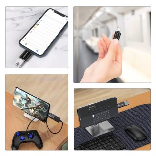 Adapter przejściówka iPhone Lightning - USB-A OTG - czarny WOZINSKY