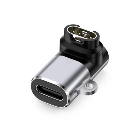 Adapter przejściówka kątowa USB-C do zegarka Garmin - szary Tech-Protect