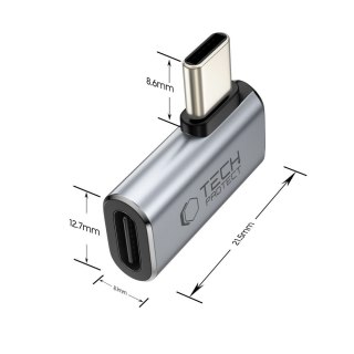 Adapter przejściówka kątowa USB-C - szary Tech-Protect