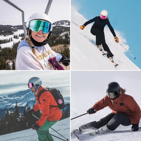 Gogle narciarskie bezramkowe nieparujące UV400 - białe Qunature