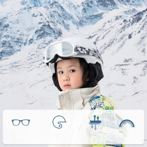 Gogle narciarskie dla dzieci Panda UV400 - czarno-białe Qunature