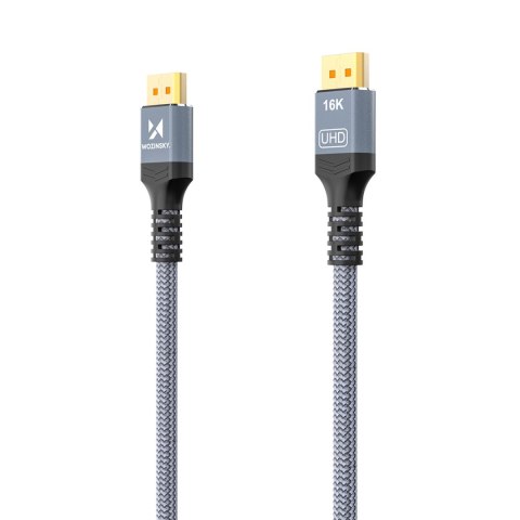Kabel przewód DisplayPort z ceryfikatem VESA 80 Gb/s 16K HDR HDCP DSC 1m - czarny WOZINSKY