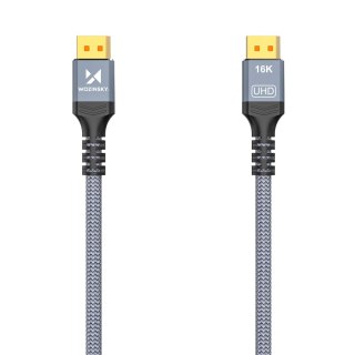 Kabel przewód DisplayPort z ceryfikatem VESA 80 Gb/s 16K HDR HDCP DSC 2m - czarny WOZINSKY