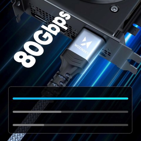 Kabel przewód DisplayPort z ceryfikatem VESA 80 Gb/s 16K HDR HDCP DSC 3m - czarny WOZINSKY