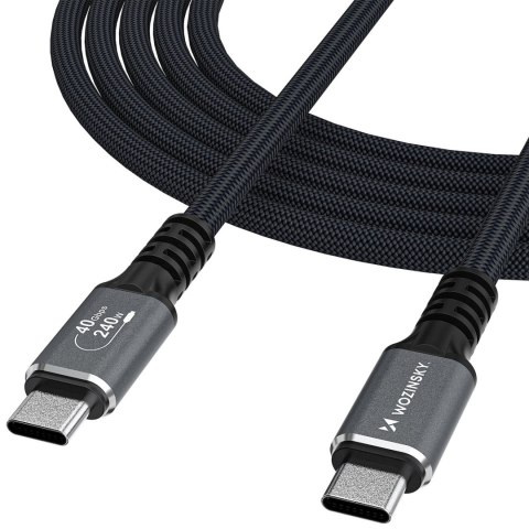 Kabel przewód Thunderbolt 4 USB-C 240W 4K 1.5m - czarny WOZINSKY