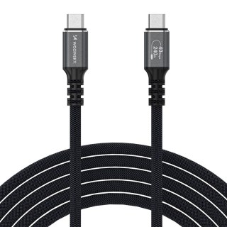 Kabel przewód Thunderbolt 4 USB-C 240W 4K 1.5m - czarny WOZINSKY