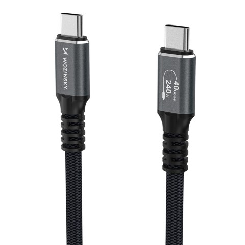 Kabel przewód Thunderbolt 4 USB-C 240W 4K 1.5m - czarny WOZINSKY