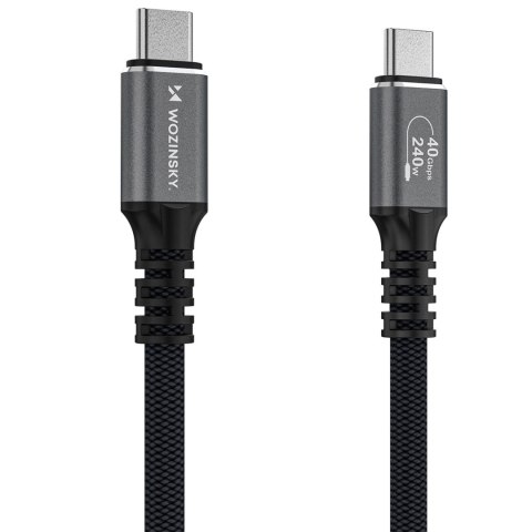 Kabel przewód Thunderbolt 4 USB-C 240W 4K 1.5m - czarny WOZINSKY